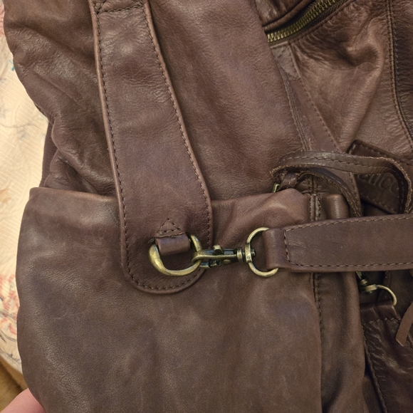 Vintage Latico Brown Leather Backpack Bag Purse With Tassels - Picture 4 of 13